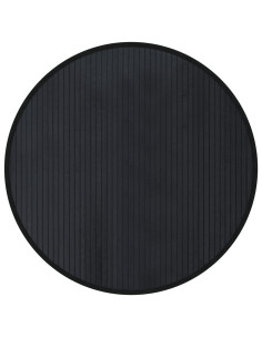 Tappeto Rotondo Nero 80 cm in Bambù
