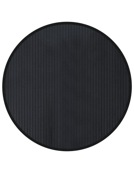 Tappeto Rotondo Nero 80 cm in Bambù
