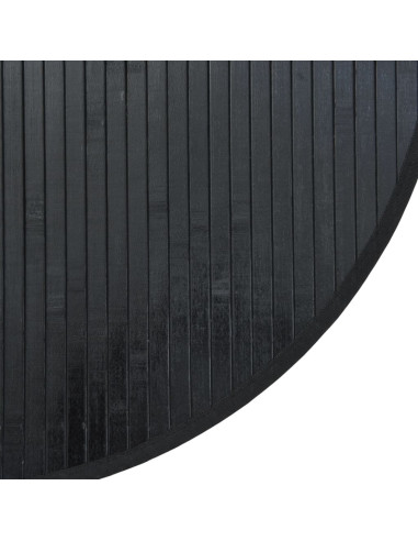 Tappeto Rotondo Nero 80 cm in Bambù