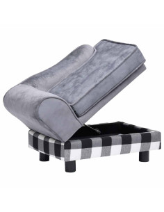 Divano per Cani Grigio 57x34x36 cm in Peluche