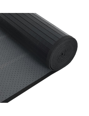 Tappeto Rettangolare Nero 100x100 cm in Bambù
