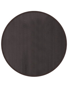 Tappeto Rotondo Marrone Scuro 80 cm in Bambù