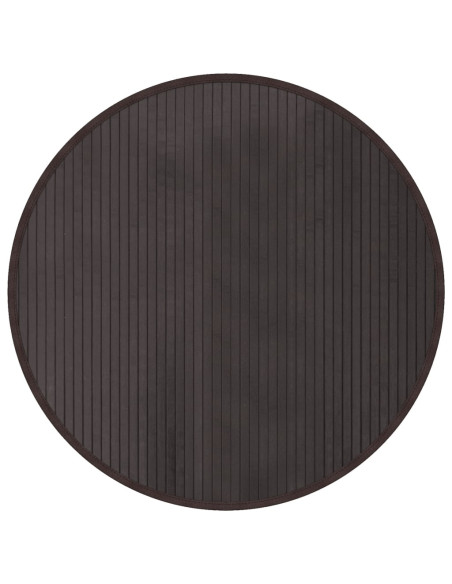 Tappeto Rotondo Marrone Scuro 80 cm in Bambù