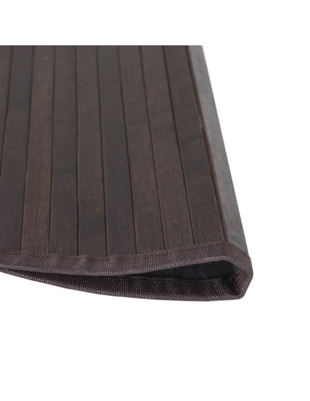 Tappeto Rotondo Marrone Scuro 80 cm in Bambù