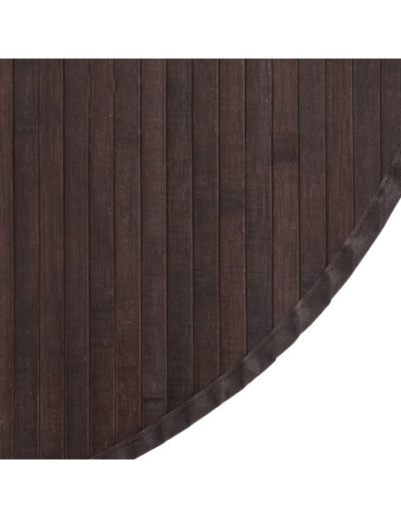 Tappeto Rotondo Marrone Scuro 80 cm in Bambù