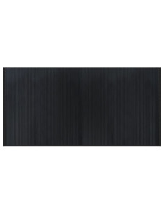 Tappeto Rettangolare Nero 100x200 cm in Bambù