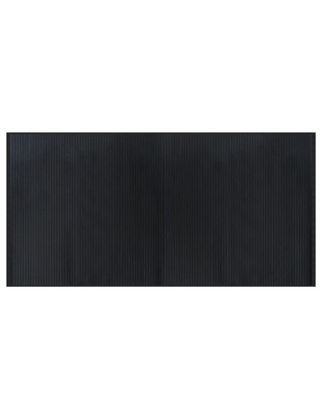 Tappeto Rettangolare Nero 100x200 cm in Bambù