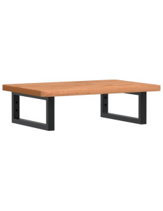 Ripiano a Parete per Lavabo in Acciaio e Massello di Faggio