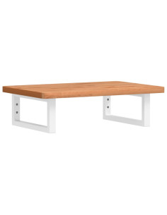 Ripiano a Parete per Lavabo in Acciaio e Massello di Faggio