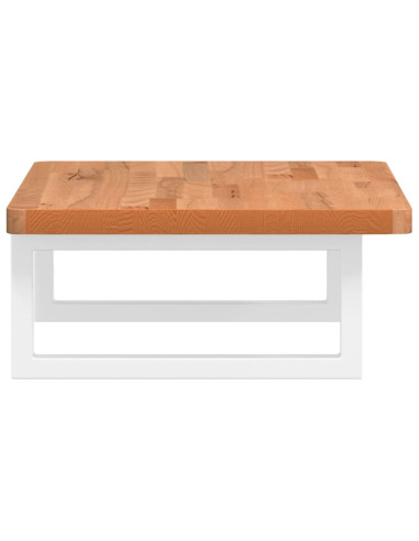 Ripiano a Parete per Lavabo in Acciaio e Massello di Faggio