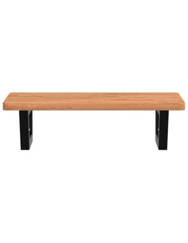 Ripiano a Parete per Lavabo in Acciaio e Massello di Faggio