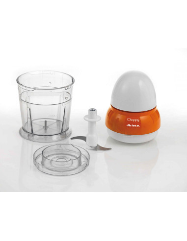 Ariete 1836 Choppy - Tritatutto con lame in Acciaio Inox - si avvia premendo il coperchio - 250 ml - 160 Watt - Arancione