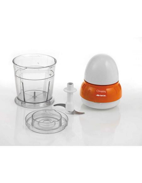 Ariete 1836 Choppy - Tritatutto con lame in Acciaio Inox - si avvia premendo il coperchio - 250 ml - 160 Watt - Arancione