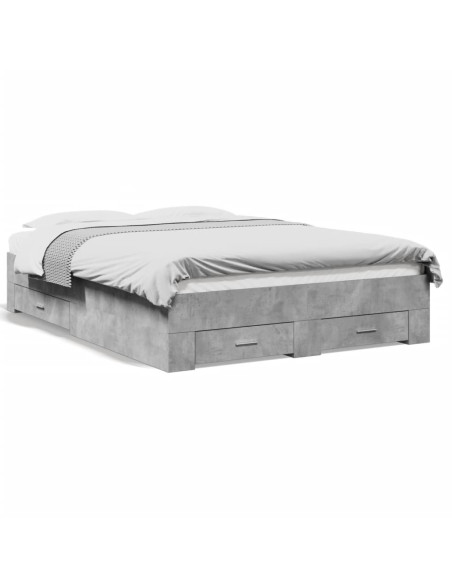 Giroletto Cassetti Grigio Cemento 140x190 cm Legno Multistrato