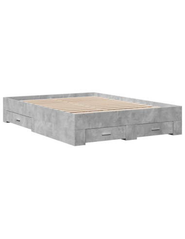 Giroletto Cassetti Grigio Cemento 140x190 cm Legno Multistrato