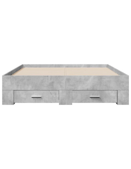 Giroletto Cassetti Grigio Cemento 140x190 cm Legno Multistrato