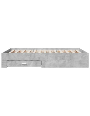 Giroletto Cassetti Grigio Cemento 140x190 cm Legno Multistrato