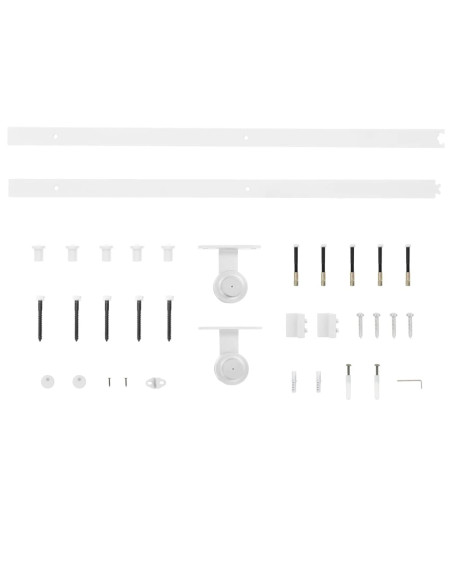 Porta Scorrevole con Set Hardware 90x210 cm Legno Massello Pino