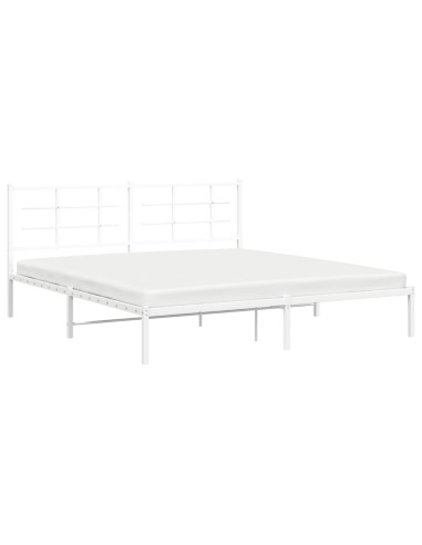 Giroletto con Testiera Metallo Bianco 180x200 cm