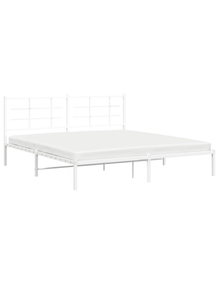 Giroletto con Testiera Metallo Bianco 180x200 cm