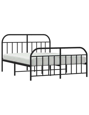 Giroletto con Testiera e Pediera Metallo Nero 150x200 cm