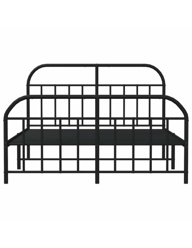 Giroletto con Testiera e Pediera Metallo Nero 150x200 cm