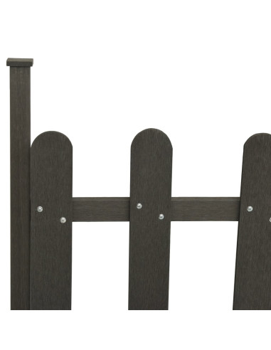 Staccionata con Montanti 3 pz in WPC 614x80 cm