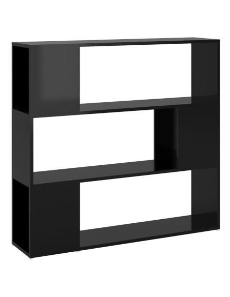 Libreria/Divisorio Nero Lucido 100x24x94 cm