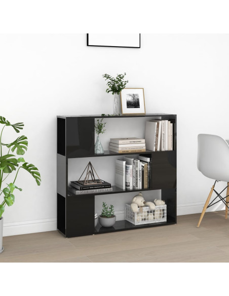 Libreria/Divisorio Nero Lucido 100x24x94 cm