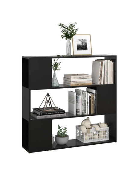 Libreria/Divisorio Nero Lucido 100x24x94 cm