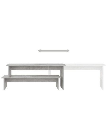 Mobile Porta TV Grigio Cemento 180x30x43cm in Legno Multistrato
