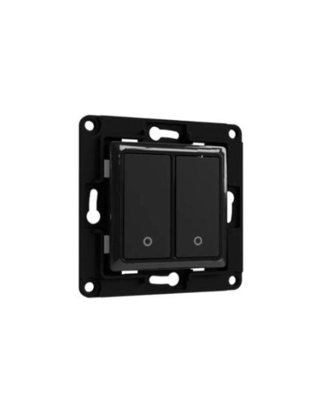 SHELLY WALL SWITCH 2 - PULSANTI FILARI DA PARETE 2 TASTI NERO CON SUPP RELè