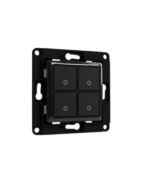 SHELLY WALL SWITCH 4 - PULSANTI FILARI DA PARETE 4 TASTI NERO CON SUPP RELè