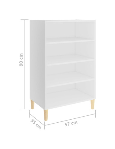 Credenza Bianca 57x35x90 cm in Legno Multistrato