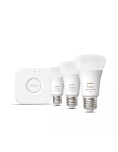 Philips Hue White and Color ambiance Starter Kit Bridge + 3 Lampadine Smart E27 75W 2