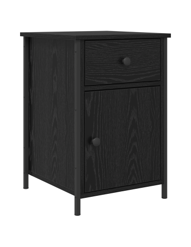 Armadio da Notte Rovere Nero 40 x 42 x 60 cm Legno multistrato