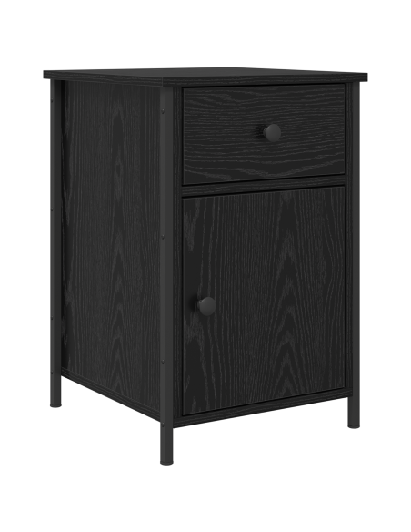 Comodino Rovere Nero 40x42x60 cm Legno ingegnerizzato