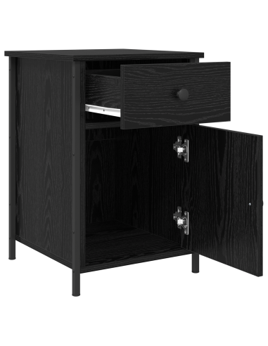 Armadio da Notte Rovere Nero 40 x 42 x 60 cm Legno multistrato