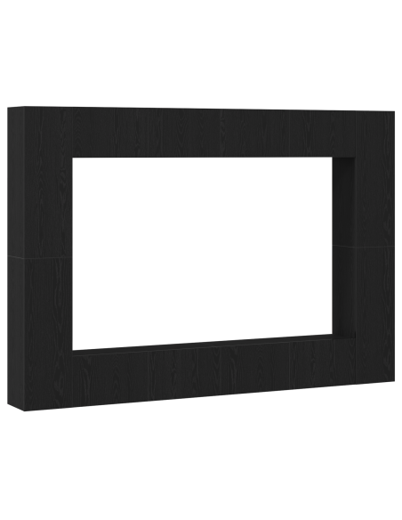 Set di 8 Pezzi Mobile TV Montato a Muro in Rovere Nero Legno Ingegnerizzato
