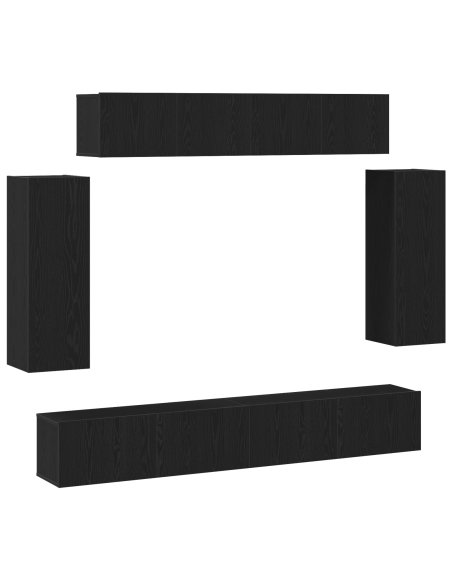 Set di 6 mobili per TV - Legno ingegnerizzato con finitura legno vecchio