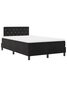Letto a molle con materasso Nero 120 x 190 cm Velluto 2