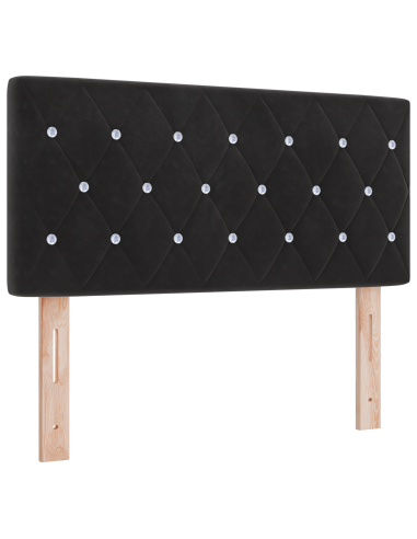 Letto a molle con materasso Nero 120 x 190 cm Velluto