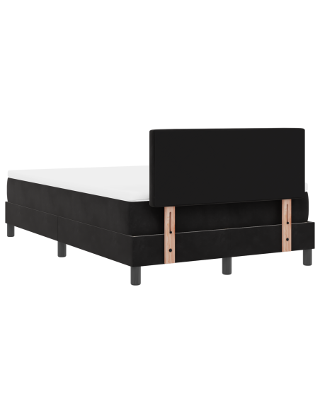 Letto con Box Spring e Materasso Nero Piccolo Doppio Velluto