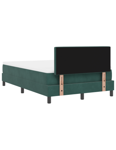 Letto a molle con materasso Verde Scuro 120 x 190 cm Velluto