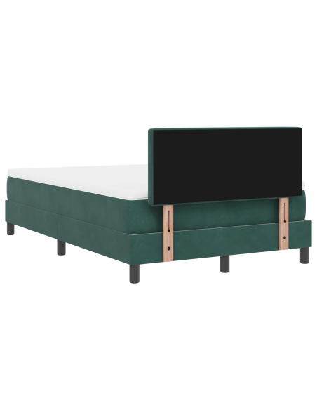 Letto Box Spring con Materasso Verde Scuro Piccolo Doppio Velluto