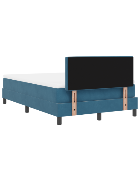 Letto con Reticolo e Materasso Blu Scuro Piccolo Doppio Velluto