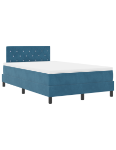Letto a molle con materasso Blu Scuro 120 x 200 cm Velluto 2