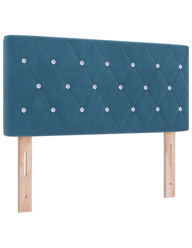 Letto a molle con materasso Blu Scuro 120 x 200 cm Velluto