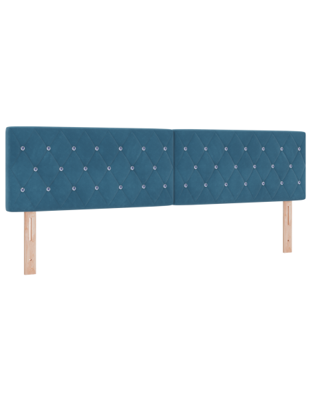 Letto a Contenitore con Materasso Blu Scuro Super King in Velluto