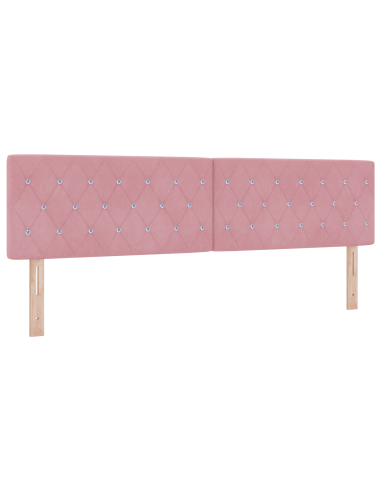 Letto a molle con materasso Rosa 180 x 200 cm Velluto